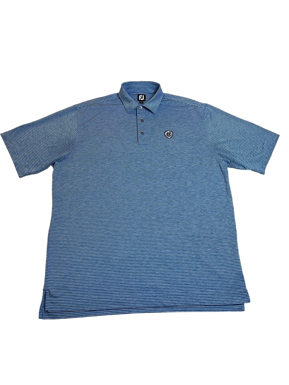 FootJoy Stripe Short Sleeve Self Collar Polo Size X-Large Golf Lightweight